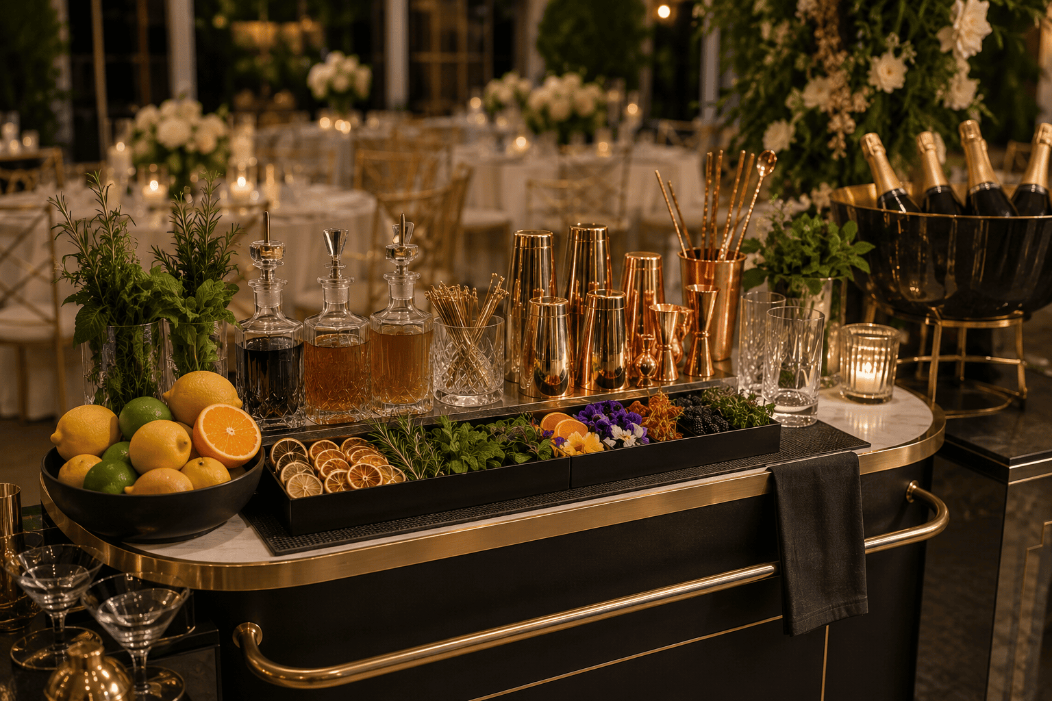 Luxury beverage hospitality for weddings and private events